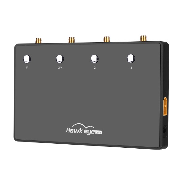 Hawkeye Little Pilot Vier Augen 4-Kanal-Split-Screen-Box 5.8G Empfangen Sie den 4-Segment-TV-Ausgang 5.8G Bildschirm/Telefon für RC Ra
